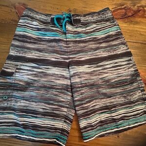 ✨Striped Gray and Blue Men's Swim Shorts
